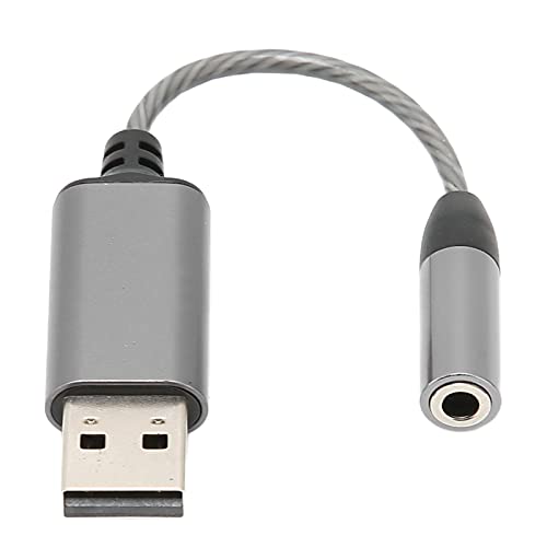 Kopfhöreradapter USB auf 3,5 Mm Klinke Adapter, Eingebauter Chip Externe Soundkarte, Männlich 3,5 Mm Weiblich AUX Klinkenkabel für Kameragitarre und Andere von ASHATA