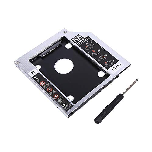 Laufwerksrahmen für 2,5" SSD HDD Festplatte(9,5mm),SATA HDD SSD 2,5"/9,5 mm 2. Festplatten Caddy Gehäuse kompatibel mit Laptop mit 9,5mm DVD-ROM von ASHATA