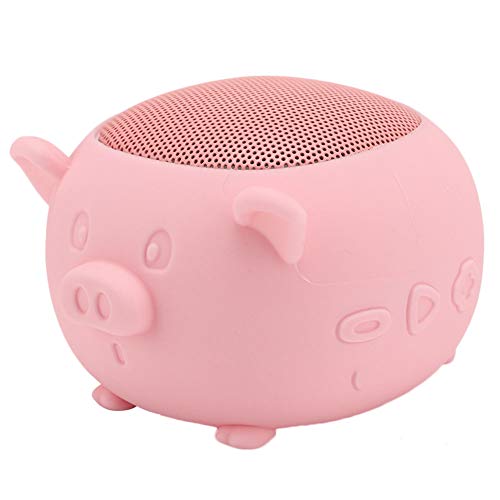 Lautsprecher, Lovely Pig Drahtloser 5.0-Lautsprecher Eingebautes Mikrofon, Tragbarer Außenlautsprecher Eingebauter 3W-Lautsprecher für Zuhause/Reisen (Rosa) von ASHATA