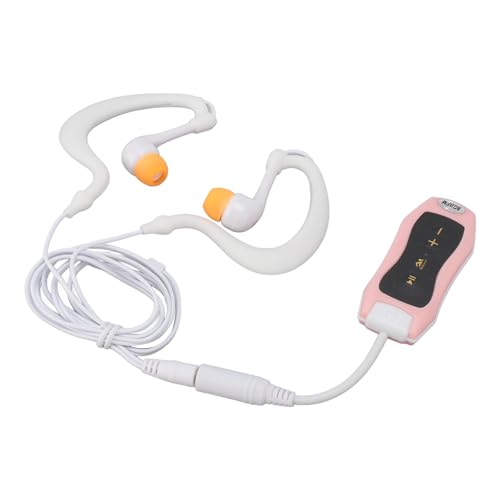 MP3 Player, ABS Gummimaterial, IPX8 Wasserdicht, Wiederaufladbarer USB2.0 Musikplayer mit Wasserdichtem Kopfhörer, Zum Schwimmen, Tauchen, Laufen (#2) von ASHATA