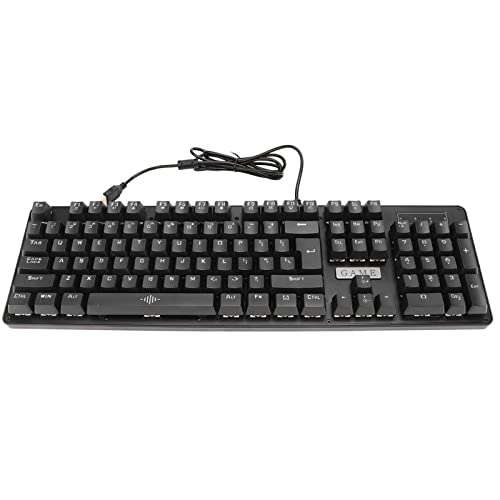 Mechanische Gaming-Tastatur, Kabelgebundene RGB-Gaming-Tastatur mit Hintergrundbeleuchtung, 104 Tasten, Blaue ABS-Schaltertastatur für Computer, DC 5 V, Hängende Tastenkappen, für PC-Gamer-Computer-De von ASHATA