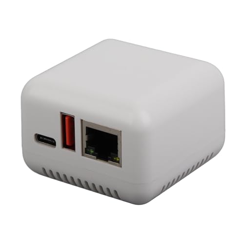 Netzwerk-USB 2.0-Druckserver, 5-V-LAN-Ethernet-USB-Druckserver, Konvertieren Sie den Drucker in Einen Kabellosen, Kabellosen Druckserver mit USB-Typ-C-Netzwerkkabelschnittstelle von ASHATA