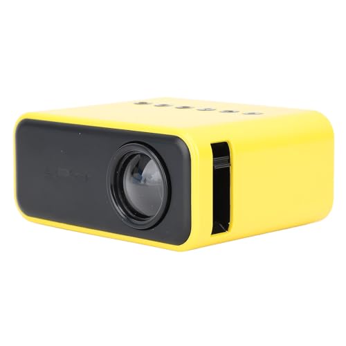 Projektor 1080P, Diffuse Bildgebungstechnologie Zum Schutz der Augen, WiFi-Projektor, Filmprojektor Kompatibel mit Telefon-Tablet, Gleichzeitige Spiegelung, Kabelgebundene (Yellow) von ASHATA