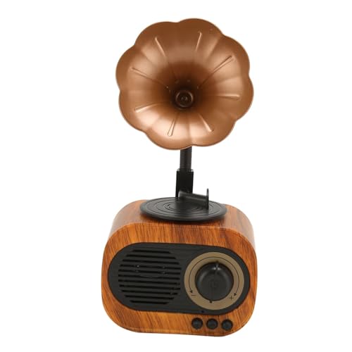 Retro-Bluetooth-Lautsprecher, Tragbares Verlustfreies HiFi-Radio, Wiederaufladbares Tragbares Kabelloses Stereoradio in Retro-Phonographenform mit Klarem Klang Retro-Bluetooth-Lautsprecher, Tragbares Verlustfreies HiFi-Radio, Wiederaufladbares Tragbares Kabelloses Stereoradio in Retro-Phonographenform mit Klarem Klang von ASHATA