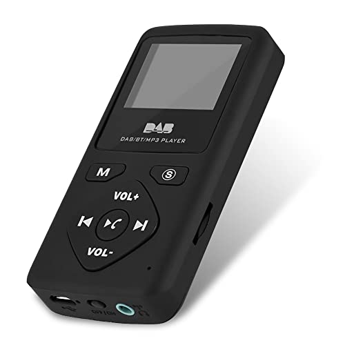Richer-R DAB Pocket Digitalradio, Tragbare 1,8-Zoll LCD DAB/DAB+ Pocket Digital Radio Bluetooth MP3-Player, Digital-Radio Player mit Kopfhörer FM Transmitterfunktion Schwarz von ASHATA
