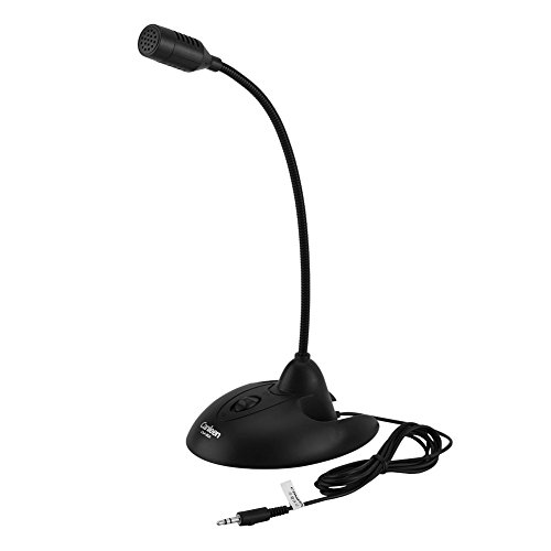 Richer-R Flexibles PC-Tischmikrofon, Flexible Schwanenhals Desktop Microphone 3,5mm Klinke,rutschfest Standfuß PC Kondensator Mikrofon Ständer Mikro für Bürotreffen Online-Chat Karaoke usw.(Black) von ASHATA