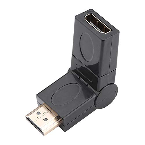 Richer-R HDMI Adapter, 360-Grad Drehung Full HD HDMI Stecker auf Buchse Konverter,Flexibel HDMI Winkelstecker HDMI Winkel Adapter für TV Stick HDTV Receiver Schwarz von ASHATA