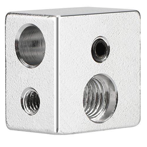 Richer-R MK10 Aluminium Heizblock, 3D Drucker Aluminium Heat Block Heizblock,20 x 20 x 13mm Heizung Stück MK10 Extruder Hotend Heizblock M7 Gewinde für 3D-Drucker von ASHATA