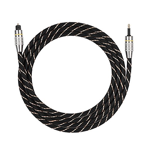 Richer-R Optisches Audiokabel, Toslink auf -Stecker, 3,5 mm Glasfaser-Digital-Audiokabel, SPDIF-Goldbeschichteter Stecker, rund, mit klarem HiFi-Sound(1,5 m) von ASHATA