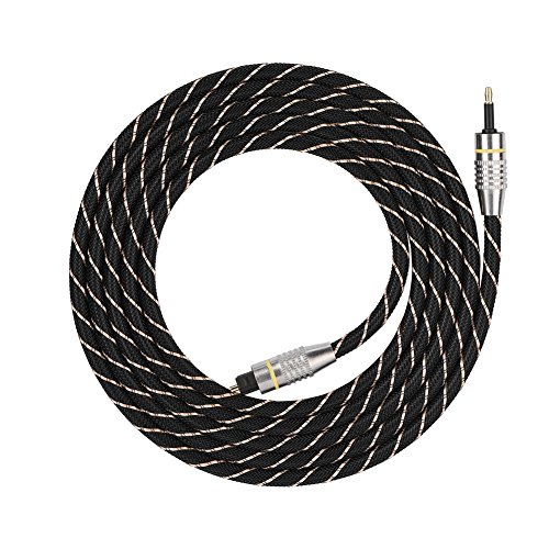 Richer-R Optisches Audiokabel, Toslink auf -Stecker, 3,5 mm Glasfaser-Digital-Audiokabel, SPDIF-Goldbeschichteter Stecker, rund, mit klarem HiFi-Sound(2m) von ASHATA