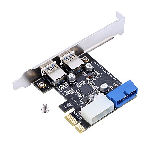 USB 3.0 Expresskarte,Richer-R PCI-E zu USB3.0 Erweiterungskarten Adapter mit 20PIN-Schnittstelle,Highspeed 2 Ports USB 3.0 Karte PCIe Express Schnittstellenkarte mit Windows XP 32/64 Windows 7 usw von ASHATA