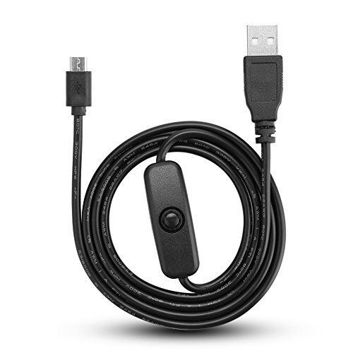 Richer-R USB Kabel mit Schalter, Micro USB A/M Netzteil Power Ladekabel,verwendbar 103,5 cm USB Strom-Kabel mit EIN/Aus Schalter für Raspberry Pi 3/2 / B/B + / A Schwarz von ASHATA