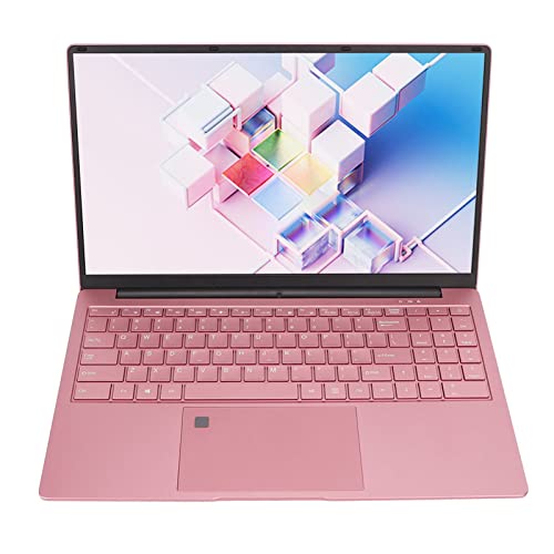 Rosa Laptop, Quad Core CPU 15,6 Zoll Laptop Rosa 16 GB RAM 512 GB ROM IPS-Display IPS-Display mit Einer Auflösung von 1920 X 1080 Quad Core 2,9 GHz CPU 6000 MAh Akku Fingerabdruckleser(16+512G) von ASHATA