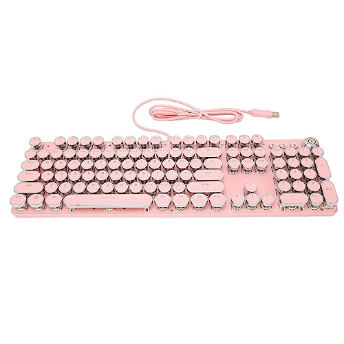 Rosa Mechanische Gaming-Tastatur 104 Tasten Kabelgebundene Mechanische Gaming-Tastatur mit RGB-Hintergrundbeleuchtung und Mechanischem Schaft Schwarzer Schalter 2 Farben Plug and von ASHATA