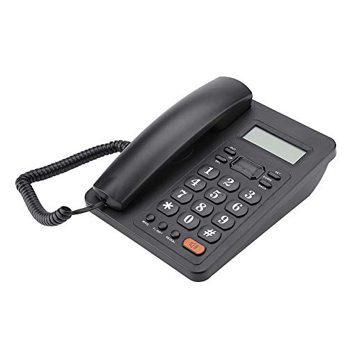 Schnurgebundes Telefon,ASHATA LCD Display Analog Telefon DTMF/FSK-Dualsystem,Festnetztelefon Schnurgebundene Telefon mit Wahlwiederholung Flash-Funktion für Hause Büro von ASHATA