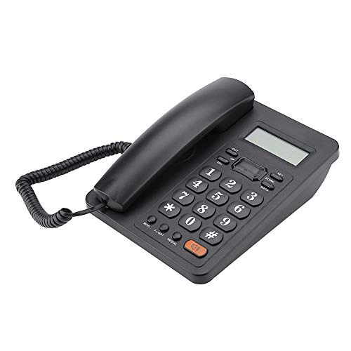 ASHATA Schnurgebundes Telefon, LCD Display Analog Telefon DTMF/FSK-Dualsystem,Festnetztelefon Schnurgebundene Telefon mit Wahlwiederholung Flash-Funktion für Hause Büro von ASHATA