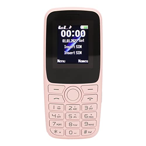 Senioren-Handy, Entsperrte Mobiltelefone, 2G GSM 2,4-Zoll-Bildschirm, Dual-SIM-Unterstützung, Große Tasten, Entsperrtes Mobiltelefon für ältere Eltern (Rosa) von ASHATA