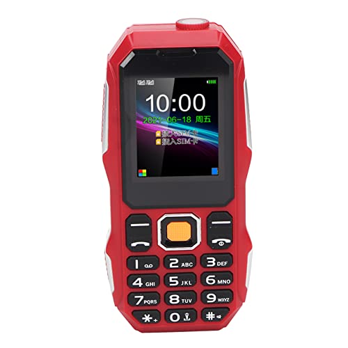 Senioren Handy Entsperrt, 1,8 Zoll HD Bildschirm, Großes Horn, Handy, 5800 mAh Akku, Senioren Basistelefon mit Starker Taschenlampe (Rot) von ASHATA