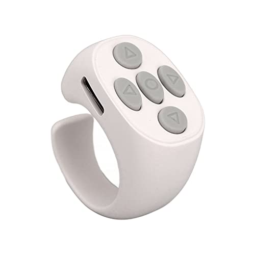 Smart Ring, Smart Ring Controller, Bluetooth 5.3 Wireless Remote Control Page Turner für Tik Tok Electronic Book Remote Photographing, Up And Down Page, Kompatibel mit Android, IOS, IPad,(Weiß) von ASHATA