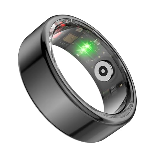 ASHATA Smart-Ring-Fitness-Tracker, IP68 Wasserdicht, Tragbar, Smart-Ring, Schlaf-Tracking, Körpertemperatur-, Schrittzähler, Tracking-Ring, E-Book, Umblättern, Musiksteuerung (11#) von ASHATA