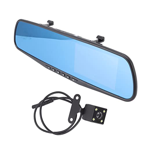 Spiegel-Dashcam für Auto, 4,3-Zoll-Rückspiegelkamera, LCD-Vollbild, 1080p-Loop-Aufzeichnung, Rückfahrkamera, Integrierte G-Sensor-Parküberwachung für Auto von ASHATA