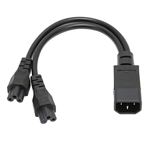 Splitter Netzstecker Kabel, 10A 250V IEC320 C14 Stecker auf Dual IEC320 C5 Buchse Netzkabel für Laptop Netzteil, Schreibtischlampe, Lautsprecher Usw von ASHATA