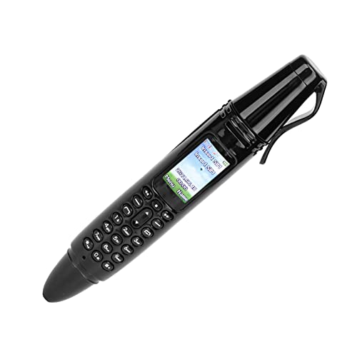 Stift Handy Bluetooth Dialer, 0,96 Zoll Tiny Screen Dual SIM Handy, Wiederauf Ladbare Kugelschreiber Telefon mit Kamera Taschenlampe Musik Player von ASHATA