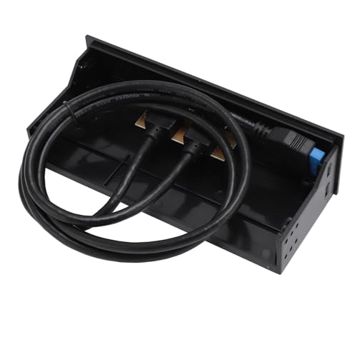 TXD167 5,25-Zoll-Frontplatten-USB-Hub, Interner Metall-USB-Hub, Dual-Port 5 Gbit/s USB 3.0 Optisches Laufwerk Frontplatten-Computergehäuse-Erweiterungskarte von ASHATA