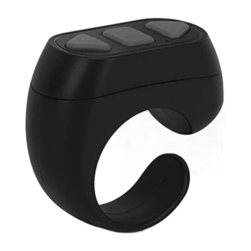 Tiktok App Page Turner, Tiktok BT Fernbedienung, Smart Finger Remote Page Turner Wiederaufladbar für IOS für Android für Harmony OS, Click Like Selfie Video Catch Up Novel (Schwarz) von ASHATA