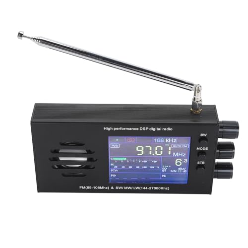 Tragbare Kurzwellenradios, TEF86 DSP Digitalradio, Professionelles 65 108 MHz FM 144 27000 kHz SW MW LW Digitalradio mit 3,2 Zoll LCD Bildschirm von ASHATA