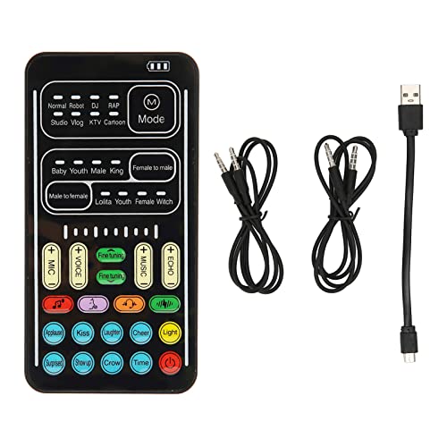 Tragbarer Voice Changer, Voice Disguiser Sound Effects Machine mit Einstellbaren Voice-Funktionen, Voice Modulator Sound Changer Soundkarte für PS4 Computer PC Laptop(I9 Englische Ausgabe) von ASHATA