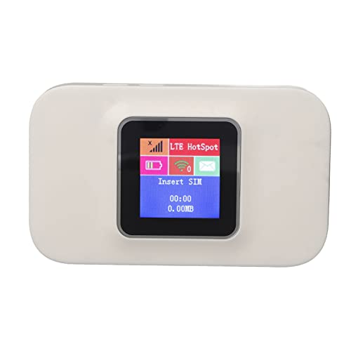 Tragbarer WLAN Hotspot, Mobiler LTE WLAN Router, Weltweiter Mobiler WLAN Hotspot Im Taschenformat mit SIM Kartensteckplatz und LED Farbdisplay, WLAN Hotspot für das von ASHATA