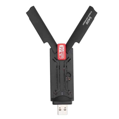 USB 3.0-WLAN-Adapter für PC-Desktop, 5400 Mbit/s USB-WLAN-Dongle, 2,4 G 5 G 6 G Tri-Band USB 3.0-Adapter WiFi 6E Wireless-Netzwerkadapter für Desktop-Laptop-PC von ASHATA