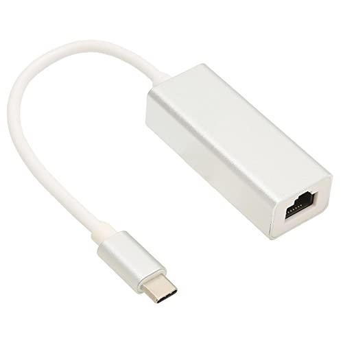 USB-C-auf-Ethernet-Adapter, USB3.0-Hub Typ C auf RJ45-Netzwerkkabelschnittstelle, Kabelgebundener Netzwerkkartenadapter, Geringer Stromverbrauch, Hohe Geschwindigkeit von ASHATA