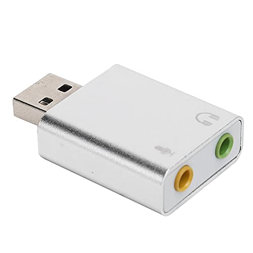 USB-Soundkarte, 7.1-Kanal mit Mikrofon Externe USB-Audio-Stereo-Soundkarte, USB-toto-3,5-mm-Konverter für Windows für Mac, Plug and Play, Keine Treiber Erforderlich von ASHATA