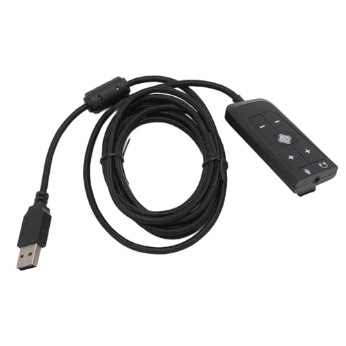 USB-auf-3,5-mm-Adapter für Kingston Cloud II, Virtual 7.1 Surround Sound, USB-Audio-Adapter für PS4-PC-Stereo-Headset, Externe Soundkarte mit 3,5-mm-Kopfhörer-Mikrofonanschluss von ASHATA