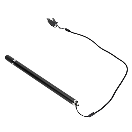 Universal-Stift für Handy-Tablet mit Touchscreen Hochempfindlicher Digitaler Touch-Stift mit Faserspitze und Stoffspitze Umschaltbar, Staubstöpsel, Stiftgürtel (Black) von ASHATA