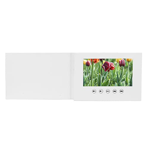Video Grußkarte, 4,3/7 Elektronische Grußkarte, Videobroschüre für Vatertag, Muttertag, Weihnachtstag, mit LCD Bildschirm, 128 MB Speicher, Wiederaufladbar (7-Zoll) von ASHATA
