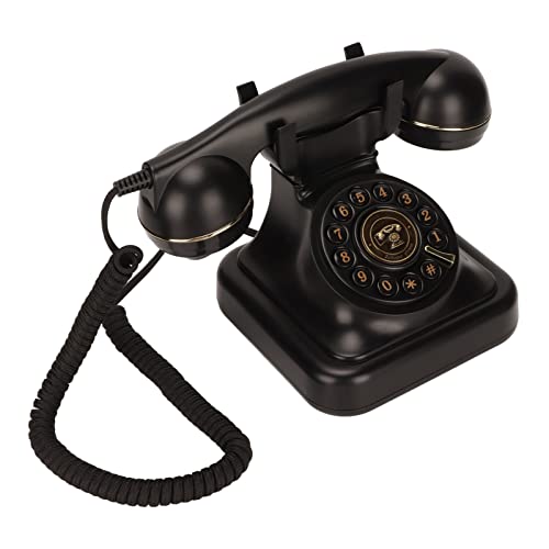 Vintage-Festnetztelefon, Klassisches Schnurgebundenes Retro-Telefon mit Altmodischer Scheibentaste, 1960er-Jahre-Vintage-Telefon mit Schnurgebundener Wählscheibe, Klassisch für Senioren, Heimbüro, Ein von ASHATA