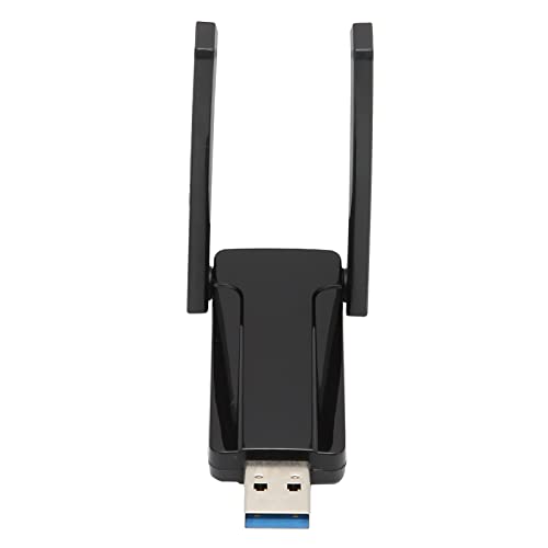 WLAN-Adapter für PC 1300Mbps, USB3.0 WiFi-Signaladapter 2,4+5G Dual-Frequenz-Dual-Antenne WiFi-Signalempfänger-Sender,für XP,7,8,10, von ASHATA