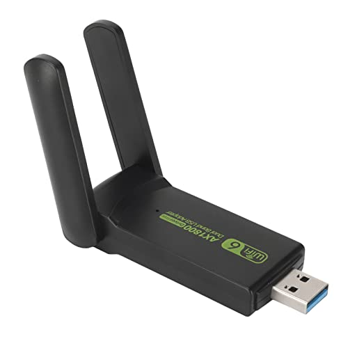 WLAN-Dongle, 1201 Mbit/s 573,5 Mbit/s High-Gain-Antennen-WLAN-Adapter, Stabiler USB 3.0-Dualband-WLAN-Adapter für Family Office-Reisen von ASHATA