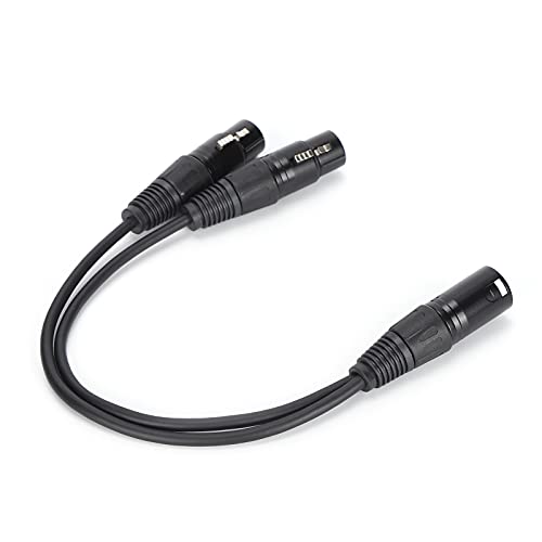 XLR-Kabel, JD606 XLR-Stecker auf Dual-XLR-Buchse Kabel Y-Typ-Splitter -Mikrofonkabel,XLR-Stecker auf XLR-Buchse Kabel für Mikrofone,Mischplatinen,Vorverstärker von ASHATA