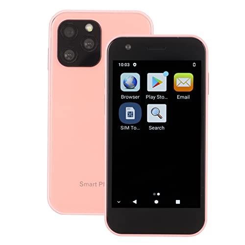 XS12 4G Smartphone, 4G LTE für Android 10.0 Telefon, Superkleines 3,0 Zoll Display 4GB RAM 32GB ROM Dual SIM Slots 5GWWiFi mit Gesichtserkennung (Sakura-Rosa) von ASHATA