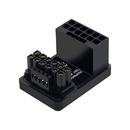 ASHLUYAK Grafikkarte GPU-Netzteiladapter 180-Grad-U-Turn-Anschluss 12 + 16P auf 16P für Desktop-Chassis-Kartenkabel PH316 GPU PCIe5.0 16Pin auf 16P U-Turn von ASHLUYAK