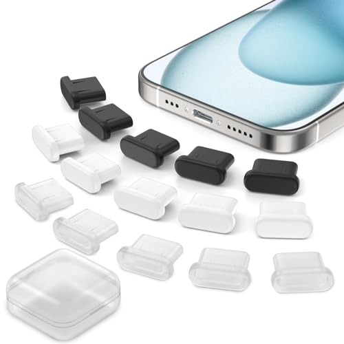 15 Stück Staubschutz für iPhone 15 16 Pro Max 5G,Anti Verlus Staubstopfen Staubstecker USB C Staubschutzstecker Silikon für Xiaomi Redmi Note 13 Pro+ 14 12 iPad Air Samsung S24 S25 Ultra Pixel 9 8 Pro von ASKUBSKU