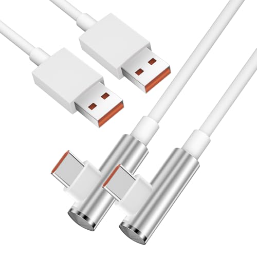 1M 2Stück USB C Kabel 90 Grad für Xiaomi Redmi Note 13 Pro+ 12 11 5G, 120W 6A Schnellladung USB auf USB C Datenkabel, Turbo-Ladekabel Typ C für Poco F6 X6 M6 X5 Pro 14 13T Pad 6 5 von ASKUBSKU
