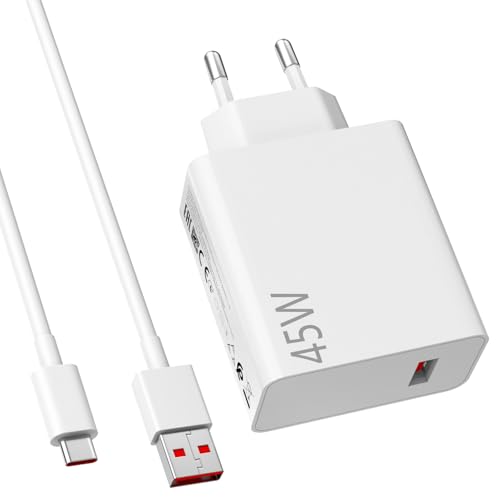 45W Ladegerät mit USB C Kabel für Xiaomi Redmi Note 14 Pro 5G 6A Super Turbo Charge Schnelllade Adapter USB Netzteil 1 Meter Ladekabel Typ C für Xiaomi Poco X7 M7 Pro M6 Mi Pad 7 6 5 Mi Redmi K80Pro von ASKUBSKU