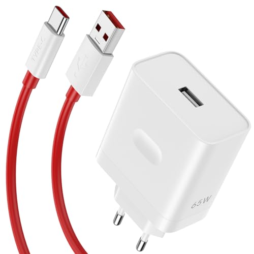 65W USB Ladegerät für OnePlus 11 10T 9 Pro 8 5G, SUPERVOOC Schnelles Ladegerät USB mit USB C Ladekabel Netzteil Stecker mit Kabel Typ C 1M für OnePlus Nord CE 3 Lite Nord 3 2 Open Pad Realme OPPO Reno von ASKUBSKU