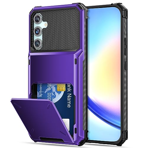 Hülle für Samsung Galaxy A34, Wallet Case mit Kartenfach Kratzfeste Hartschale Robuste Schutzhülle 5 Kreditkartenfächer Klappdeckel ID-Schlitz Rückentasche Zweischichtige für Samsung A34 5G 6,6'' 2023 von ASKUBSKU