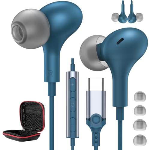 Kopfhörer USB C Anschluss für Samsung A54 5G,In Ear Kopfhörer mit Mikrofon Magnetisch Typ C Kopfhörer USB C Headset für Pixel 8 Pro 7a iPhone 15 Pro Max Galaxy A55 A35 A34 A33 A53 S24 S23 FE Mi 13T 14 von ASKUBSKU